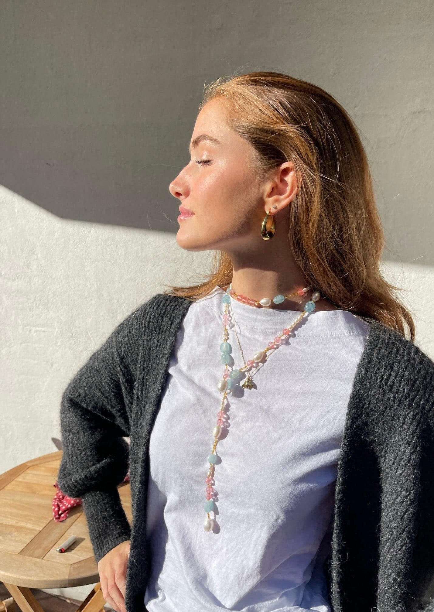 KALINKA necklace (light blue/pink)