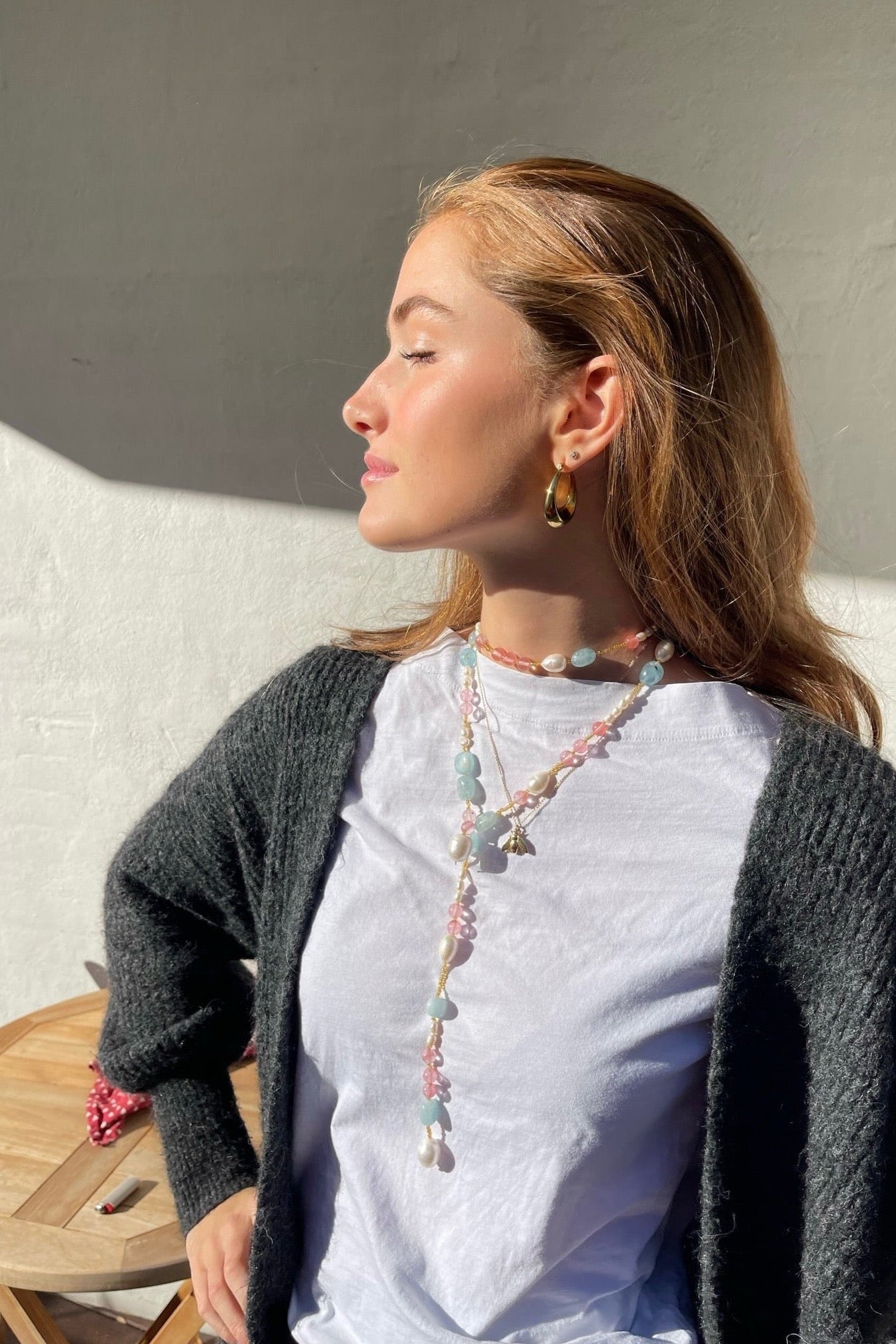 KALINKA necklace (light blue/pink)