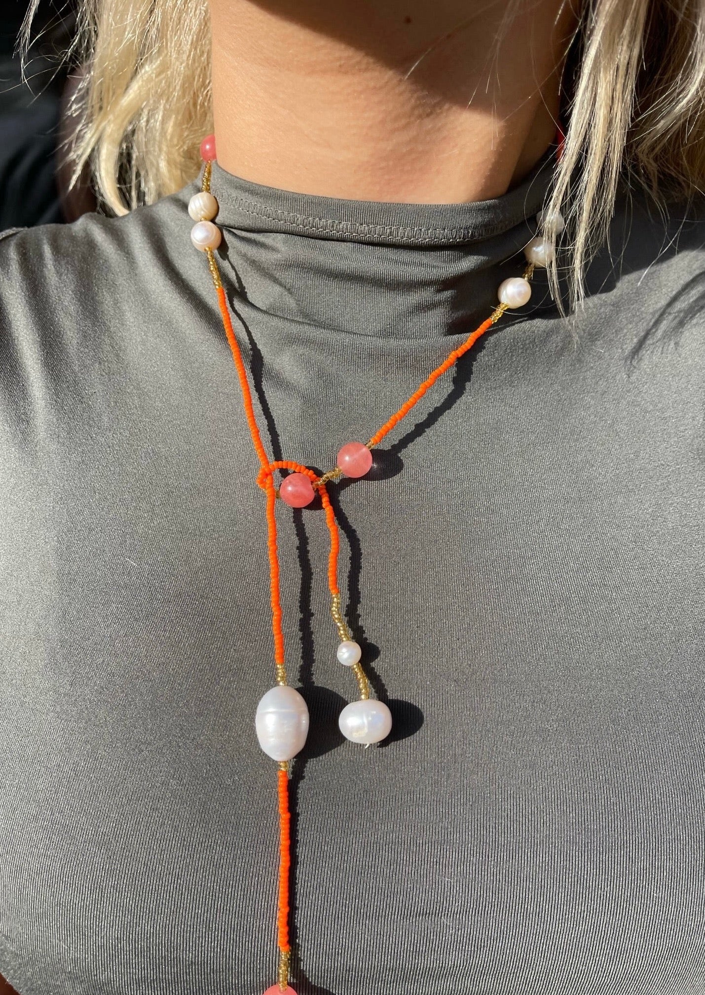 KALINKA necklace (orange/pink)